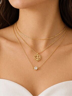Triple Layered Pendant Choker Necklace